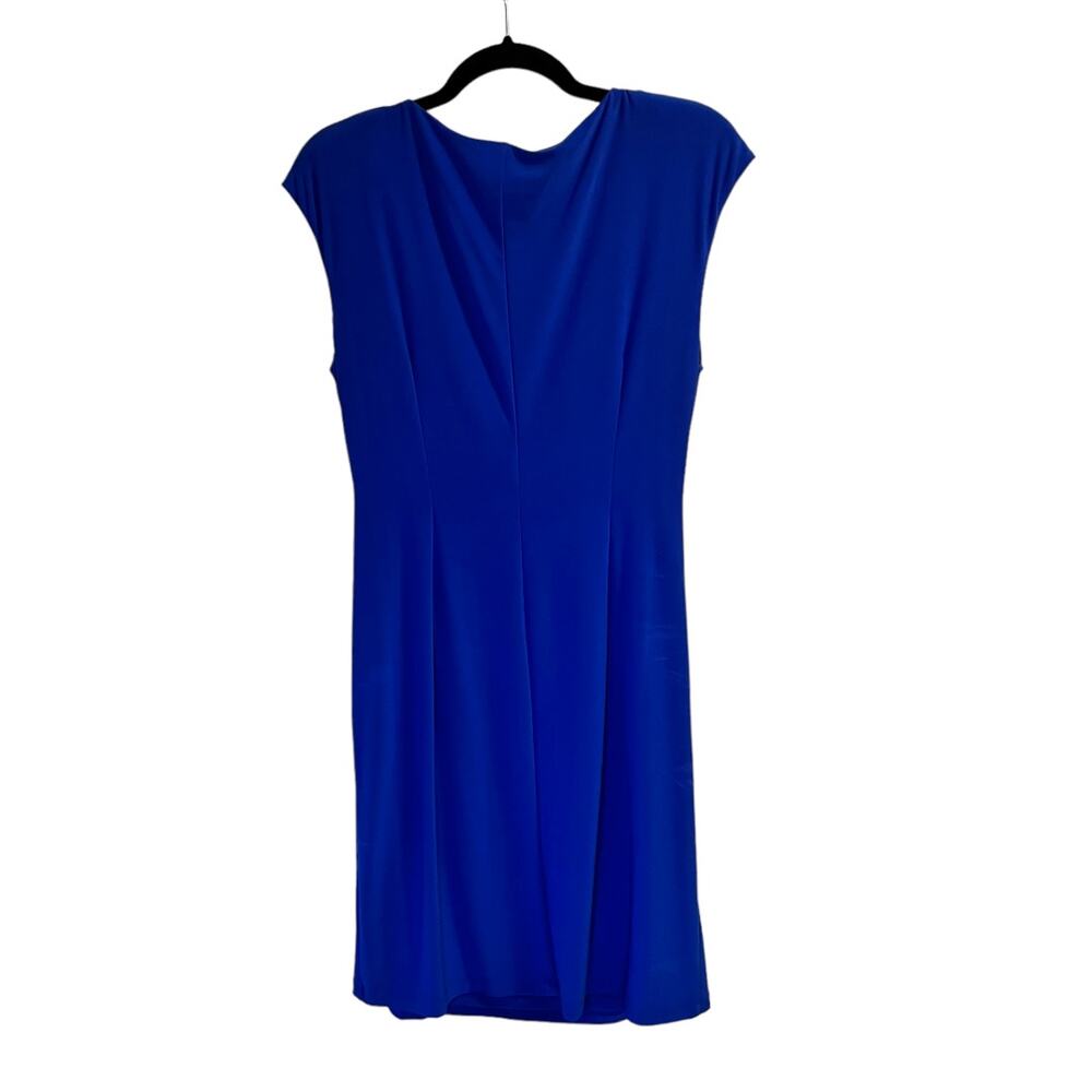 Black Label by Evan Picone Sheath Dress Side Gather Royal Blue Sleeveless sz M - Picture 6 of 11